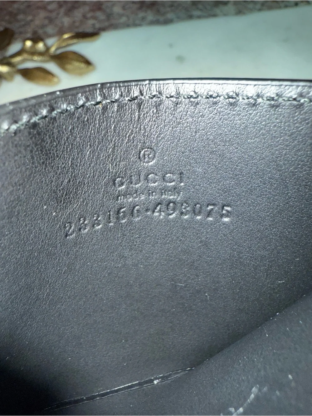 New with box Gucci Black Embossed GG Leather Card Case